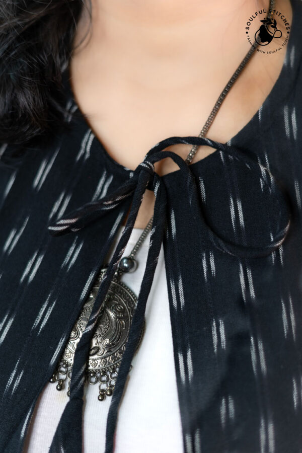 Ikkat Shrug - Black - Image 4