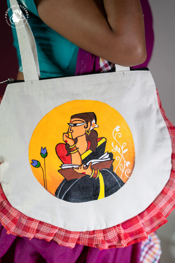 Hand Painted Tote Bag (Black) - Image 2