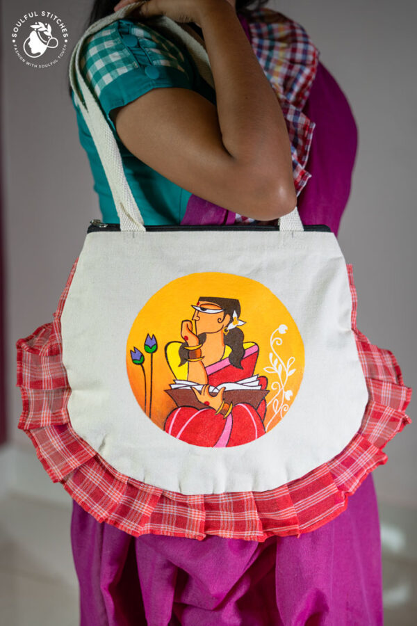 Hand Painted Tote Bag (Red) - Image 2