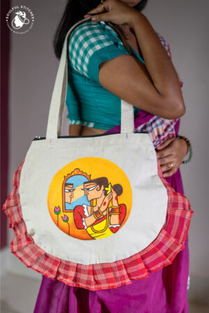 Hand Painted Tote Bag (Yellow-Red)