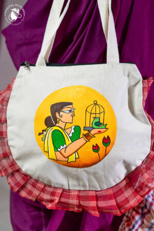 Hand Painted Tote Bag (Yellow - Green)
